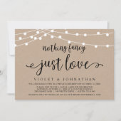 何もファンシーない、ただ愛、クラフトの結婚駆け落ち 招待状 (正面)