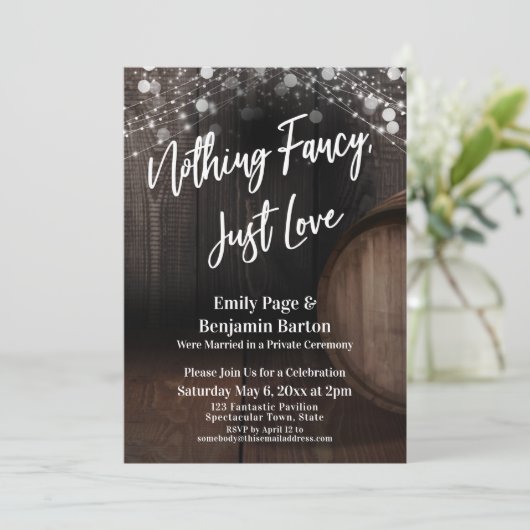 何もファンシーない、ちょうどワイン樽とライトを愛する 招待状 (スタンド正面)