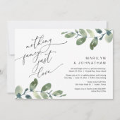 何もファンシーない、ちょうど愛のディナー結婚ユーカリ 招待状 (正面)