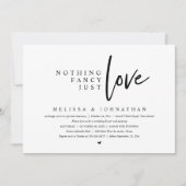 何もファンシーない、ちょうど愛の結婚駆け落ちディナー 招待状 (正面)
