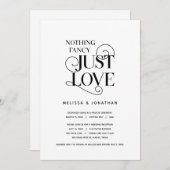 何もファンシーない、ちょうど愛、クラシック黒、駆け落ち 招待状 (正面/裏面)