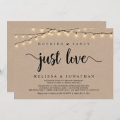 何もファンシーない、ちょうど愛、文字列ライトの駆け落ち 招待状 (正面/裏面)