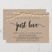 何もファンシーない、ちょうど愛、文字列ライトの駆け落ち 招待状 (正面/裏面)