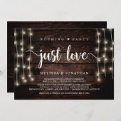 何もファンシーない、ちょうど愛、文字列ライトの駆け落ち 招待状 (正面/裏面)