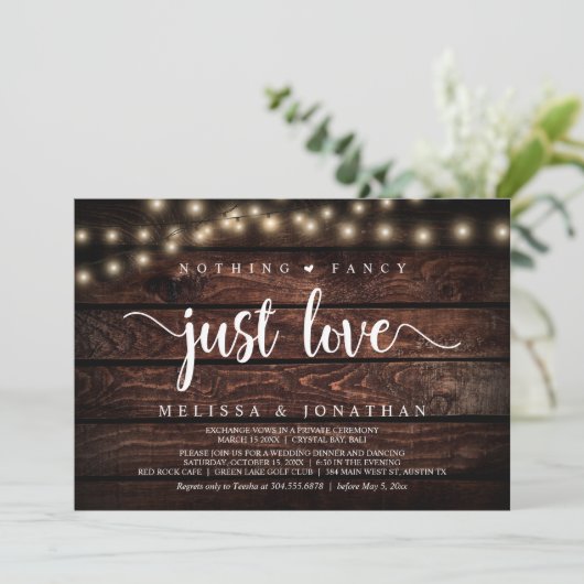 何もファンシーない、ちょうど愛、文字列ライトの駆け落ち 招待状 (スタンド正面)
