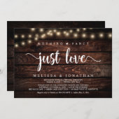 何もファンシーない、ちょうど愛、文字列ライトの駆け落ち 招待状 (正面/裏面)