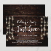 何もファンシーない、ちょうど愛、文字列ライトの駆け落ち 招待状 (正面/裏面)