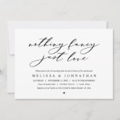 何もファンシーない、ちょうど愛、結婚の駆け落ちブランチ 招待状 (正面)