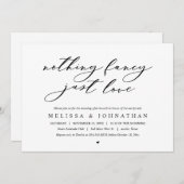 何もファンシーない、ちょうど愛、結婚の駆け落ちブランチ 招待状 (正面/裏面)