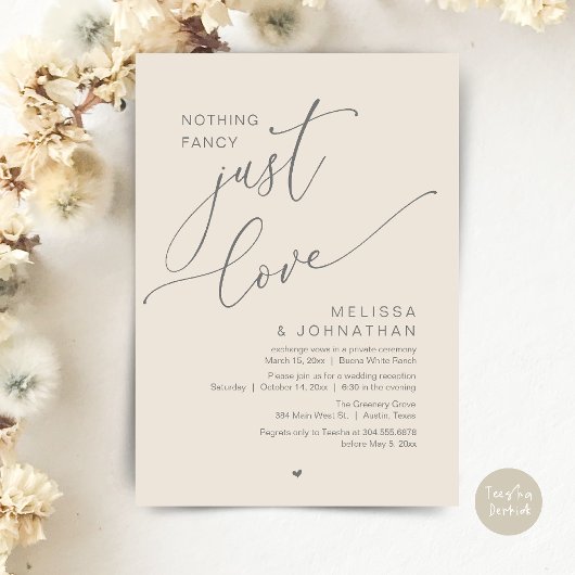 何もファンシーない、ちょうど愛、結婚披露宴 招待状