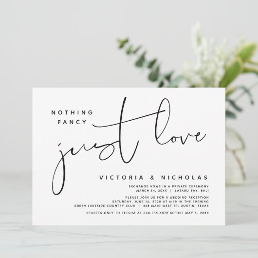 何もファンシーない、愛だけ、結婚展開パーティー  招待状 (スタンド正面)