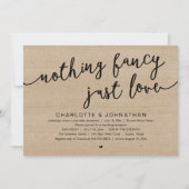 何もファンシーない、愛だ、結婚の駆け落ちパーティー 招待状 (正面)