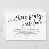 何もファンシーない、愛だ、結婚の駆け落ちパーティー 招待状 (正面)