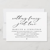 何もファンシーない、愛だ、結婚の駆け落ちパーティー 招待状 (正面)