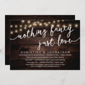 何もファンシーない、愛だ、結婚の駆け落ちパーティー 招待状 (正面/裏面)