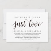 何もファンシーない、愛だ、結婚の駆け落ちパーティー 招待状 (正面)