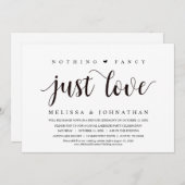 何もファンシーない、愛だ、結婚の駆け落ちパーティー 招待状 (正面/裏面)