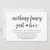 何もファンシーない、愛だ、結婚の駆け落ちパーティー 招待状 (正面)