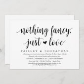 何もファンシーない、愛だ、結婚の駆け落ちパーティー 招待状 (正面/裏面)