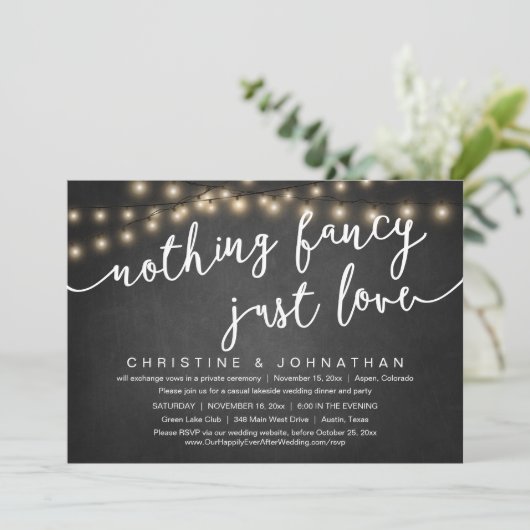 何もファンシーない、愛だ、結婚の駆け落ちパーティー 招待状 (スタンド正面)