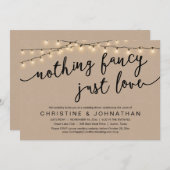 何もファンシーない、愛よ、結婚の駆け落ちディナー 招待状 (正面/裏面)