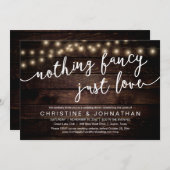 何もファンシーない、愛よ、結婚の駆け落ちディナー 招待状 (正面/裏面)