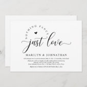 何もファンシーない、愛よ、結婚の駆け落ちディナー 招待状 (正面/裏面)