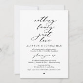 何もファンシーない、愛よ、結婚の駆け落ちディナー 招待状 (正面)