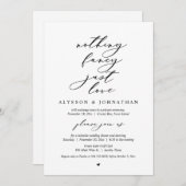 何もファンシーない、愛よ、結婚の駆け落ちディナー 招待状 (正面/裏面)