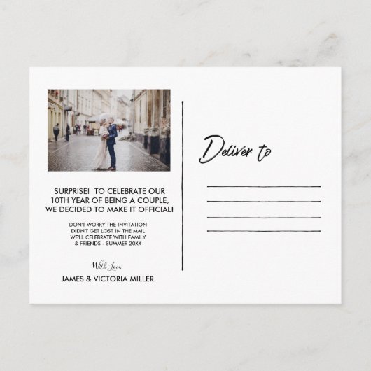 何もファンシーなちょうど愛|結婚の発表 インビテーションポストカード (裏面)