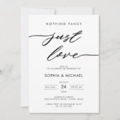 何もファンシー愛しないミニマル結婚披露宴 招待状 (正面)