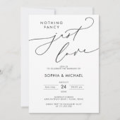 何もファンシー愛しないミニマル結婚披露宴 招待状 (正面)