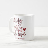 何もファンシー愛しない |ダーククリムゾンレッド結婚ズ コーヒーマグカップ (正面左)