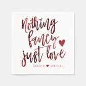 何もファンシー愛しない |ダーククリムゾンレッド結婚ズ スタンダードカクテルナプキン (正面)