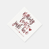 何もファンシー愛しない |ダーククリムゾンレッド結婚ズ スタンダードカクテルナプキン (角)