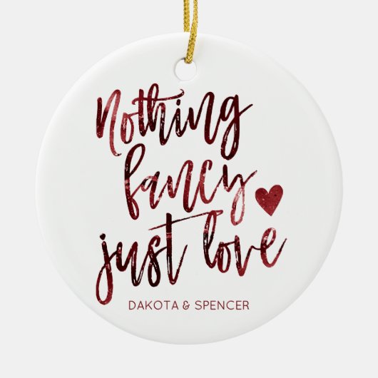 何もファンシー愛しない |ダーククリムゾンレッド結婚ズ セラミックオーナメント (正面)