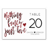 何もファンシー愛しない |ダーククリムゾンレッド結婚ズ テーブルナンバー (裏面)