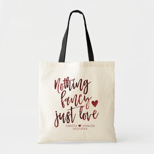 何もファンシー愛しない |ダーククリムゾンレッド結婚ズ トートバッグ (正面)