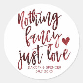 何もファンシー愛しない |ダーククリムゾンレッド結婚ズ ラウンドシール (正面)