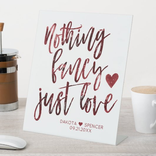 何もファンシー愛しない |ダーククリムゾンレッド結婚ズ 台座サイン (インサイチュ)