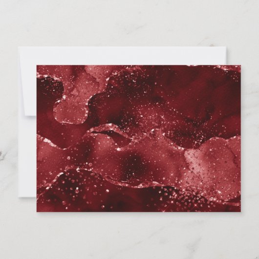 何もファンシー愛しない |ダーククリムゾンレッド結婚ズ 招待状 (裏面)