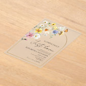 何もファンシー愛しない |ワイルドフラワーの写真結婚の写真 アクリル招待状 (レイダウン)