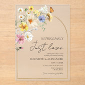 何もファンシー愛しない |ワイルドフラワーの写真結婚の写真 アクリル招待状 (正面)