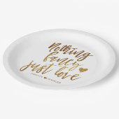 何もファンシー愛しない |金ゴールドハートミクロ結婚ス ペーパープレート (アングル)