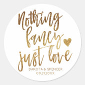 何もファンシー愛しない |金ゴールドハートミクロ結婚ス ラウンドシール (正面)