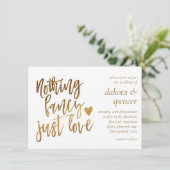 何もファンシー愛しない |金ゴールドハートミクロ結婚ス 招待状 (スタンド正面)