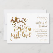 何もファンシー愛しない |金ゴールドハートミクロ結婚ス 招待状 (正面)