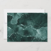 何もファンシー愛しない | Moodyティール(緑がかった色)グリーン結婚ズ 招待状 (裏面)