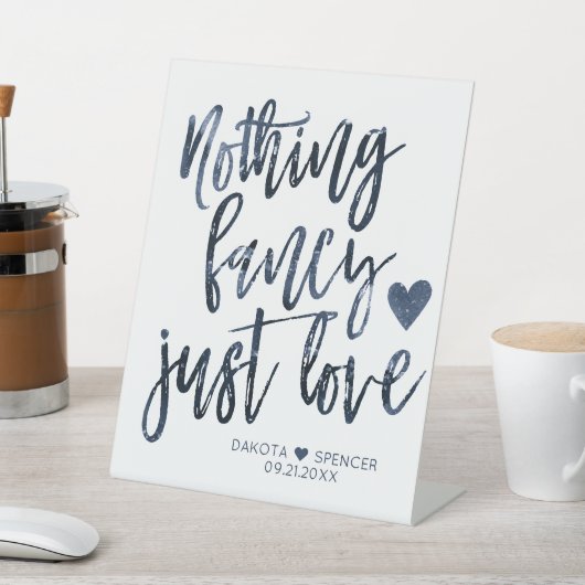 何もファンシー愛しない | Moody Navy 結婚 Blue's 台座サイン (インサイチュ)