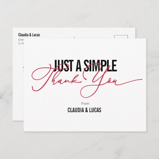 何もファンシー愛するなしありがとう ポストカード (正面/裏面)